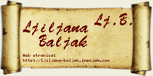 Ljiljana Baljak vizit kartica
